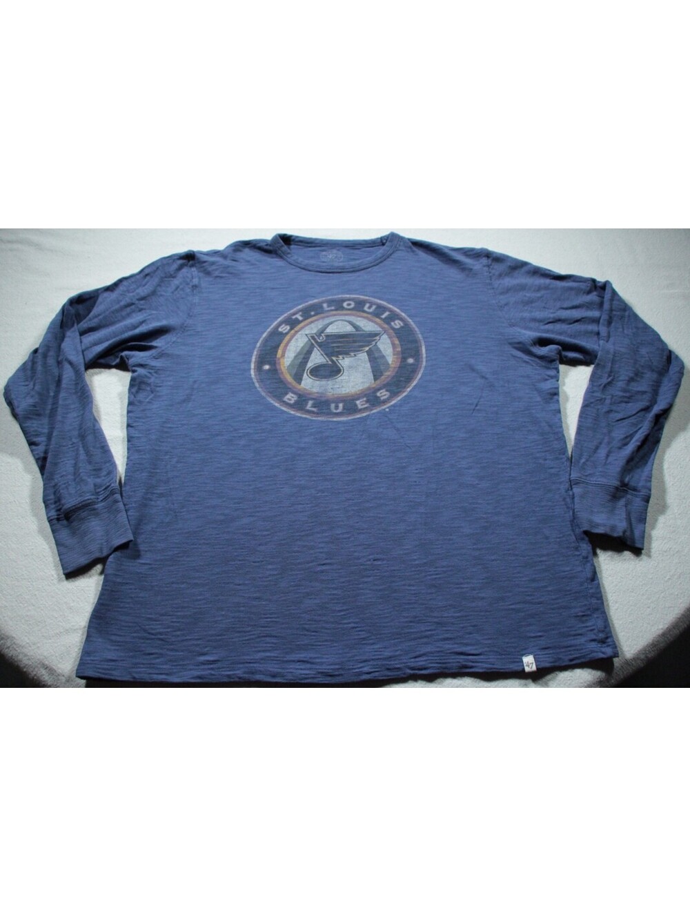 St. Louis Blues Long Sleeve T-Shirt M Arch Logo 47 Brand NHL Hockey